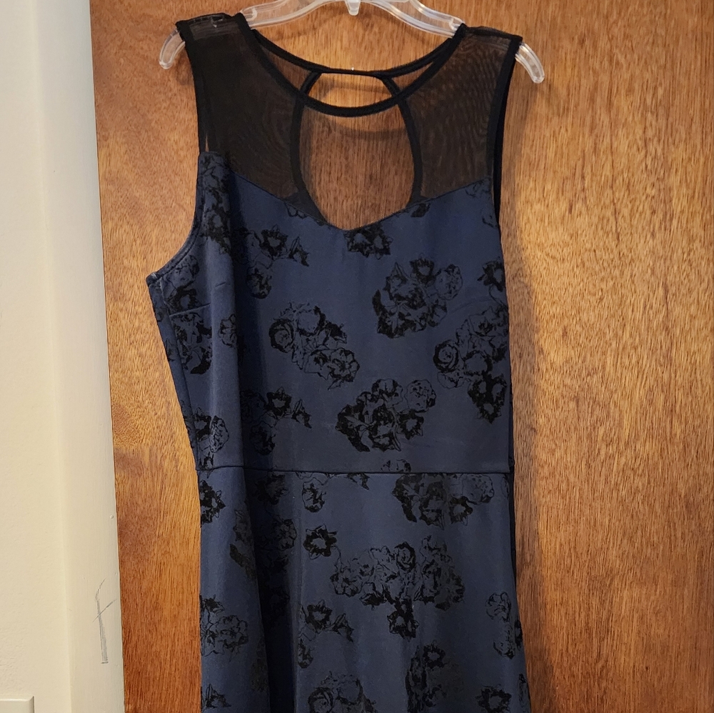 Cocktail Dress Floral Sheer Neck